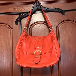 Cute Orange Liz Claiborne Shoulder Bag Zipper Top Closure